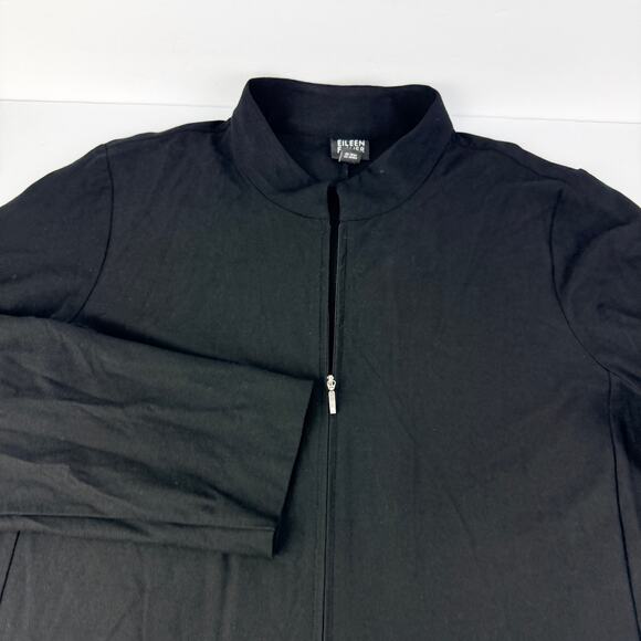 Eileen Fisher Full Zip Knit Petite L Viscose Womens Tunic Top Long Sleeve Jacket - Picture 3 of 9